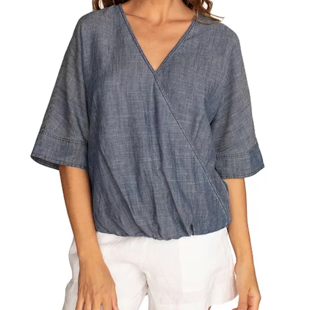 Trina Turk Chrysanthemum Linen-Blend Top